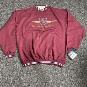 New York Metropolitan Crew Sweater L Deadstock Vintage NWT Cot/Poly Rare